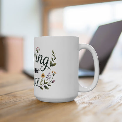 TEEZOCA mug design expressing Gardening Is My Therapy peaceful garden lifestyle