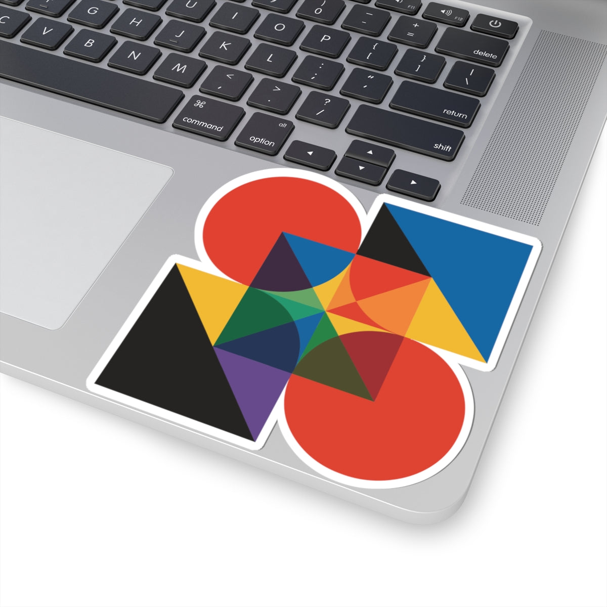 TEEZOCA colorful abstract geometry sticker layered shapes design
