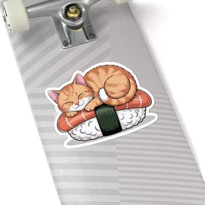 TEEZOCA cute sushi cat sticker kawaii sleeping cat illustration