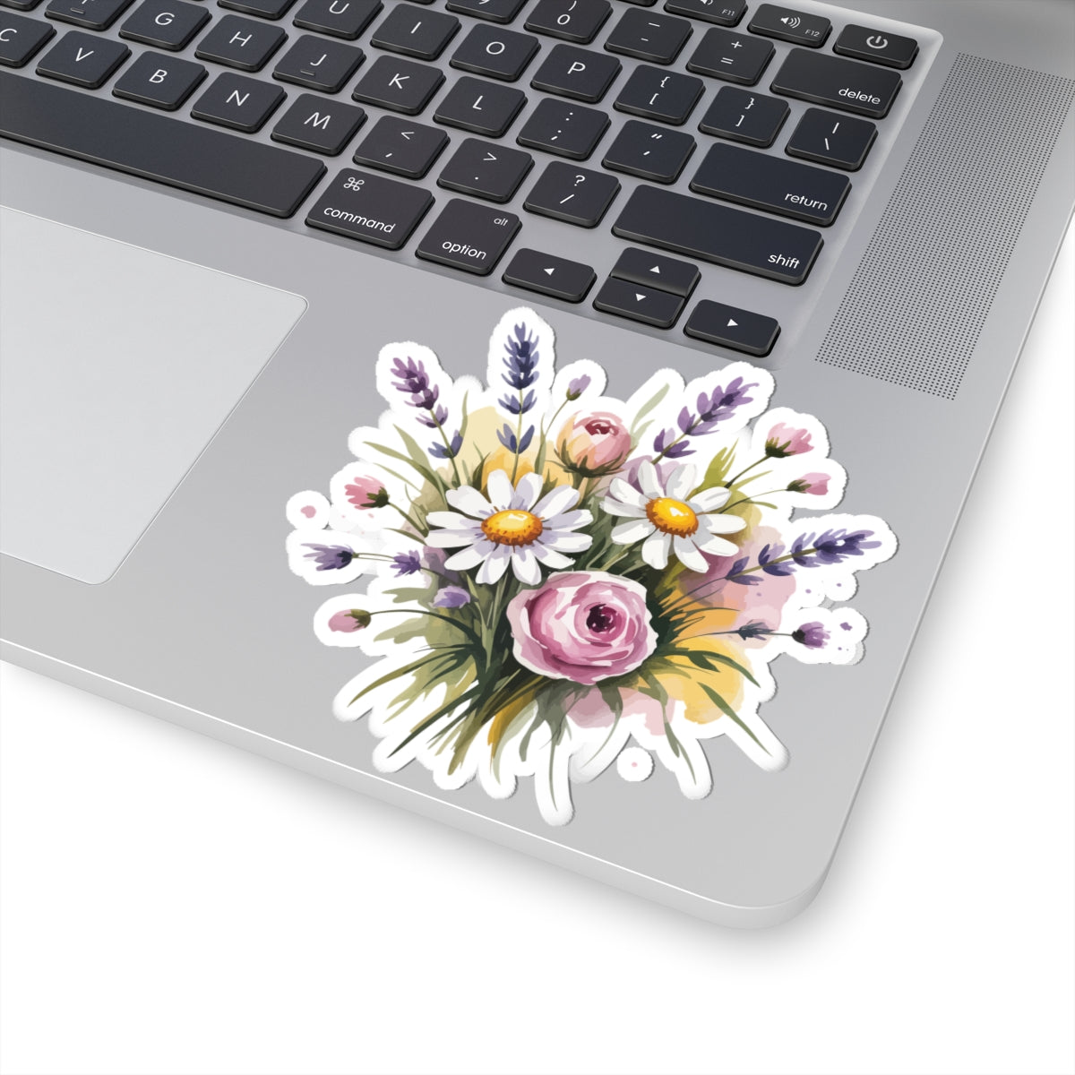 TEEZOCA pastel floral sticker bouquet with wildflowers and soft watercolor style