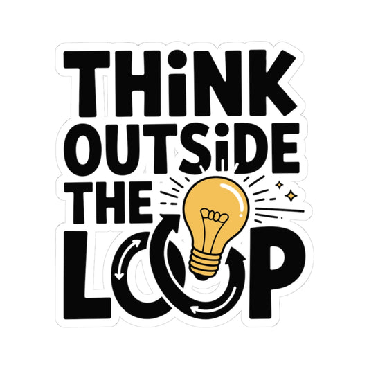 TEEZOCA think outside the loop coding sticker with lightbulb illustration