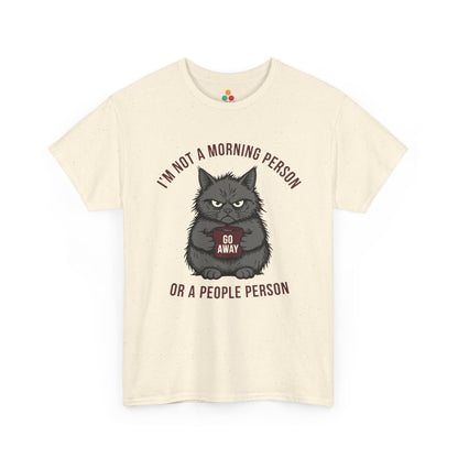 Grumpy Cat Coffee T‑Shirt – “I’m Not a Morning Person or a People Person” Funny Introvert Tee | TEEZOCA 