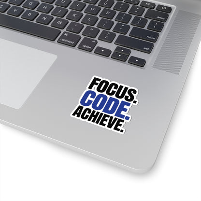 TEEZOCA motivational coding sticker with focus code achieve text