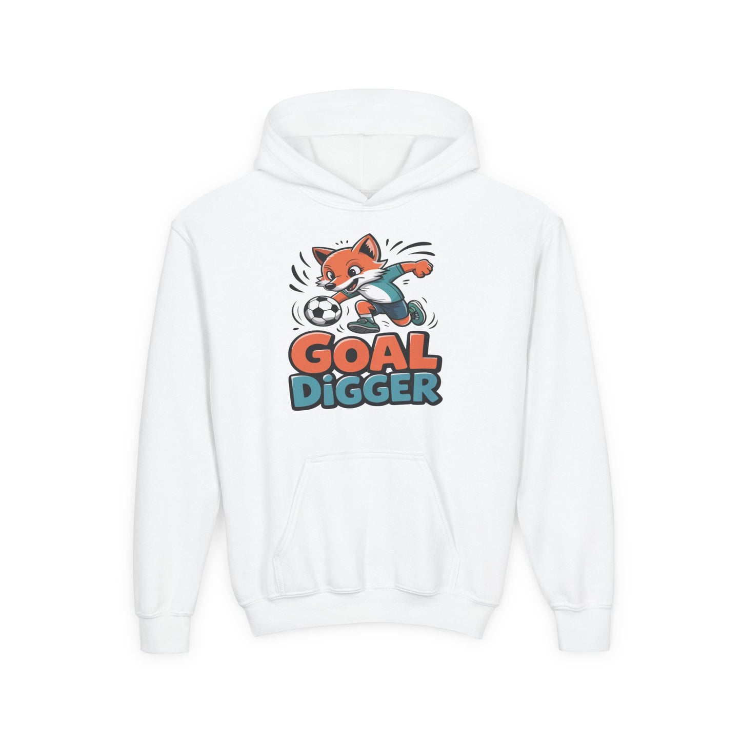 Youth Soccer Hoodie — 'Goal Digger' Fox Player Kids' Pullover TEEZOCA