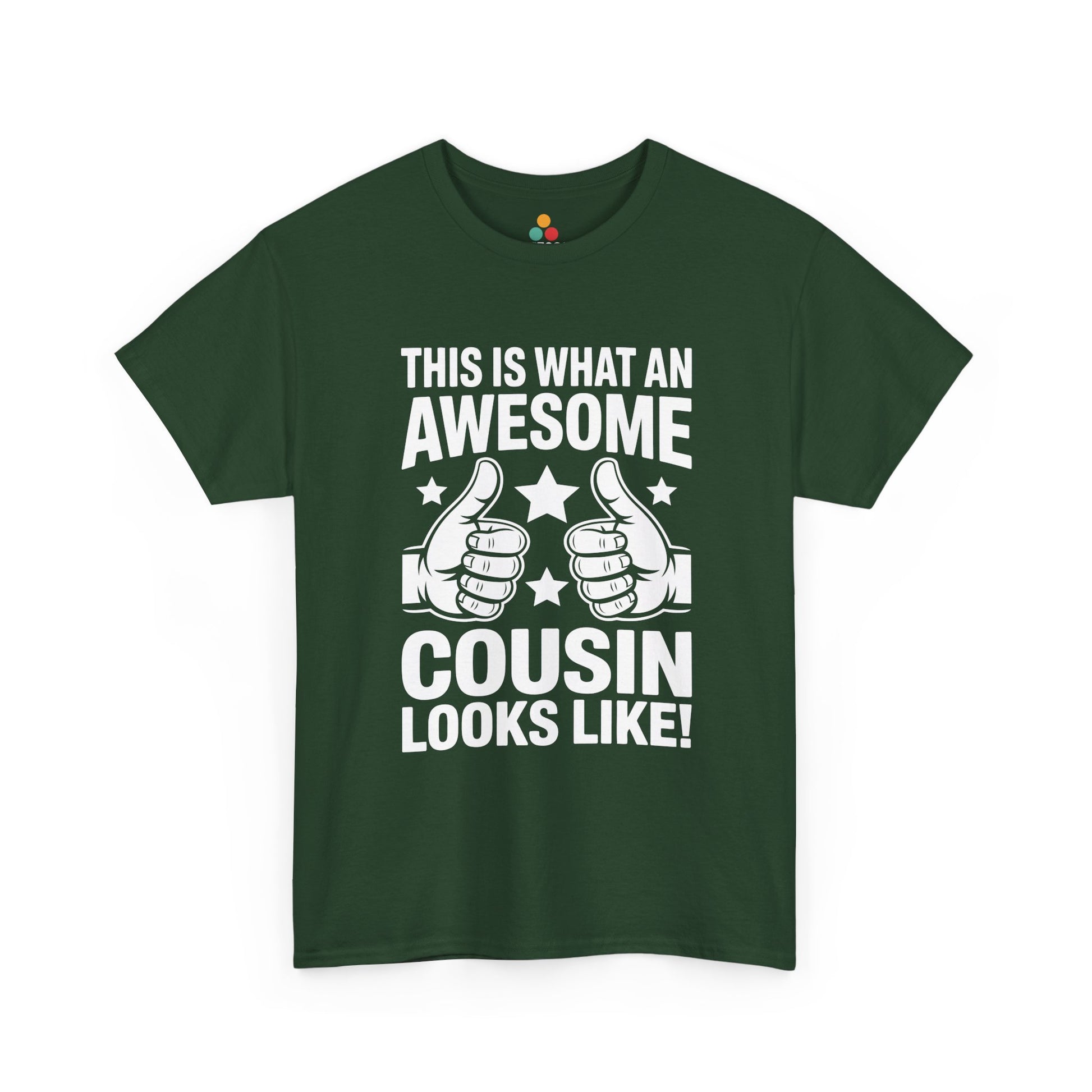This Is What an Awesome Cousin Looks Like Funny Green T-Shirt – Novelty Cousin Gift Tee | TEEZOCA 