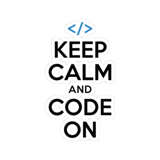 TEEZOCA keep calm and code on sticker minimalist coding design
