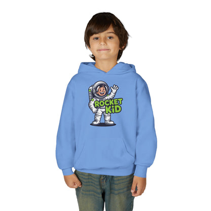Children’s hoodie featuring cute astronaut and Rocket Kid text TEEZOCA