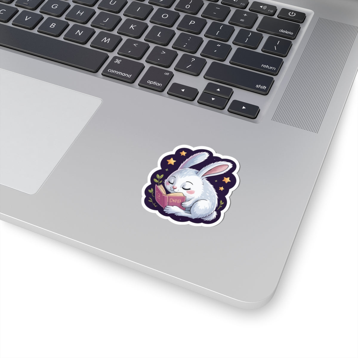 TEEZOCA adorable bunny reading book night sticker
