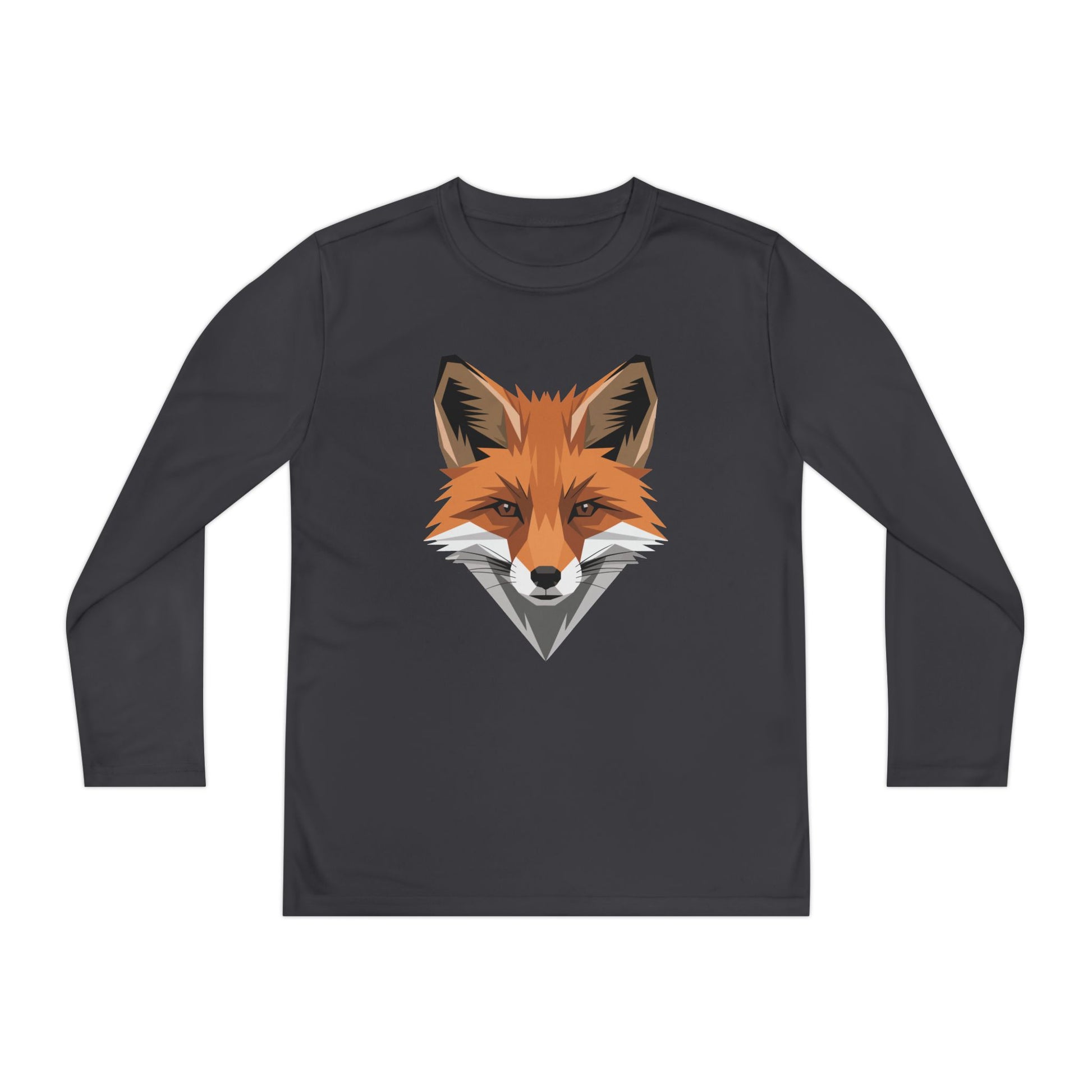 Youth Long Sleeve Tee — Geometric Fox Head Graphic TEEZOCA