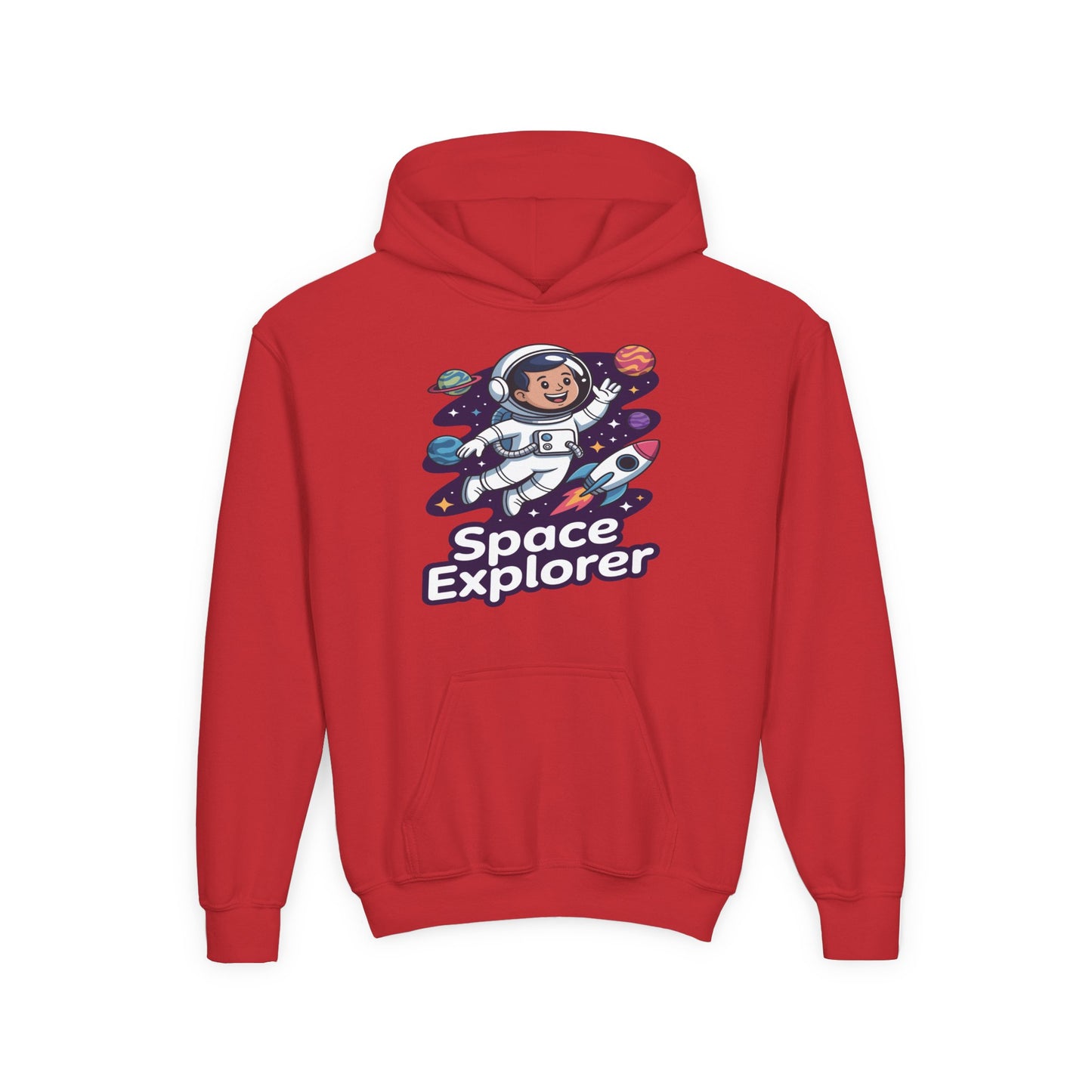 Youth Hoodie — "Space Explorer" Cute Astronaut Kids Pullover TEEZOCA