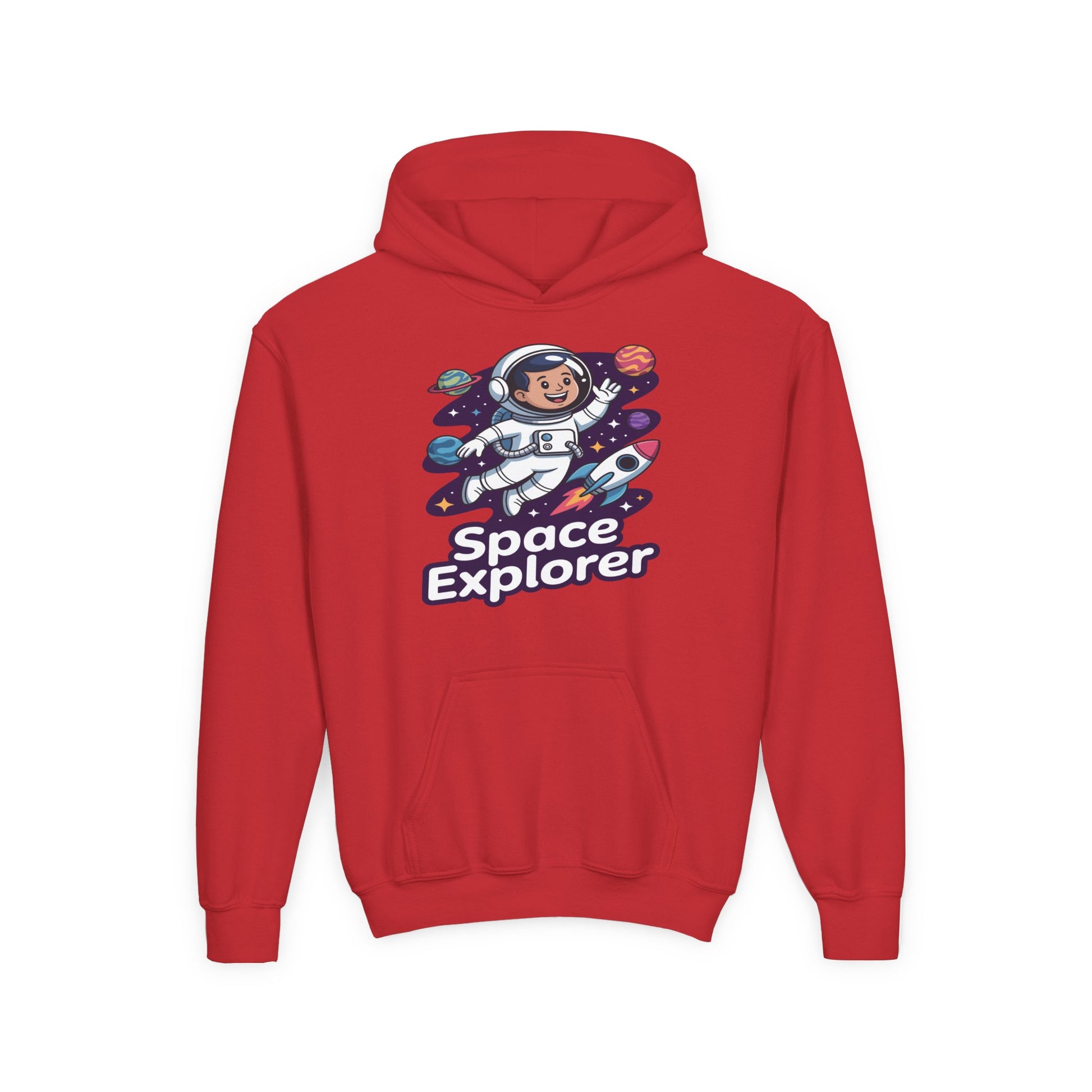 Youth Hoodie — "Space Explorer" Cute Astronaut Kids Pullover TEEZOCA