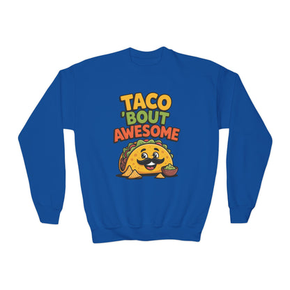 Taco ’Bout Awesome Kids Crewneck Sweatshirt | TEEZOCA 