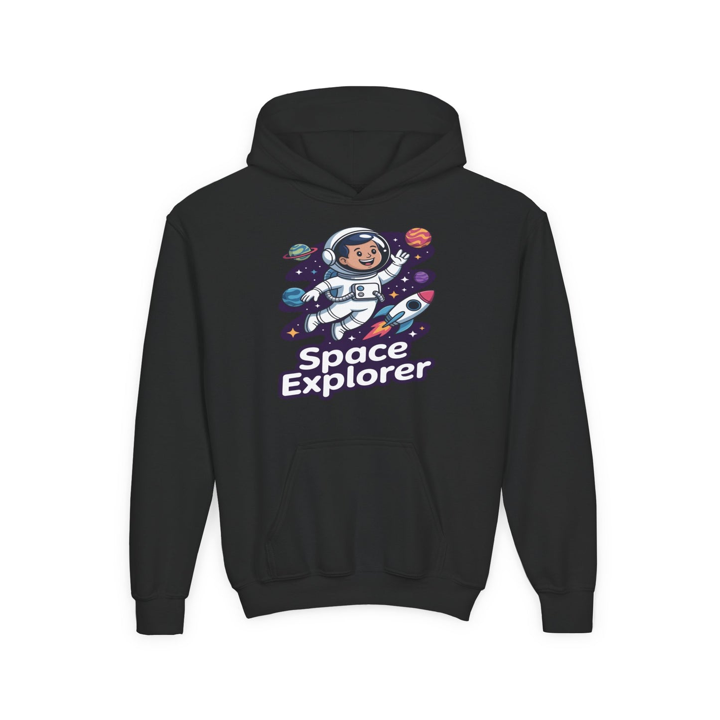 Kids hoodie with cute astronaut Space Explorer cartoon design TEEZOCA