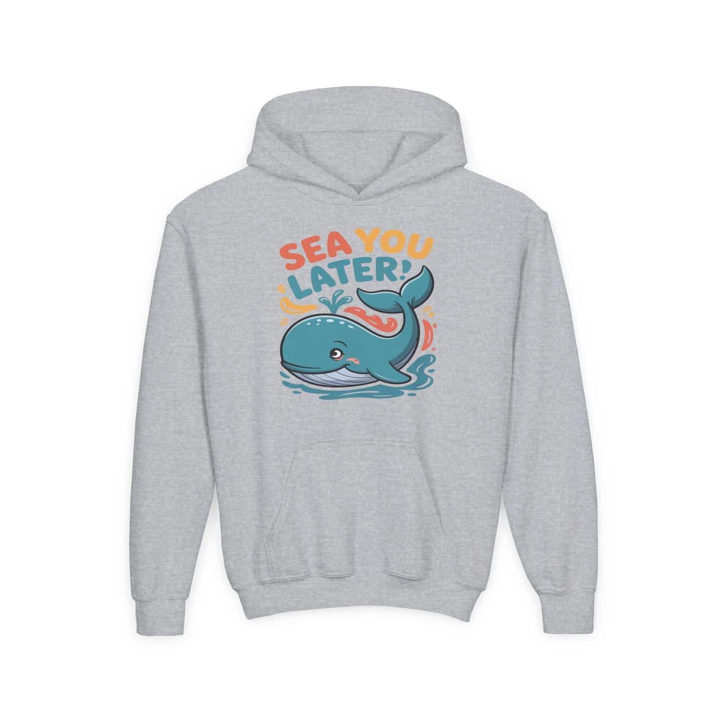 Sea You Later Whale Hoodie — Cute Kids Ocean Graphic Hooded Sweatshirt TEEZOCA