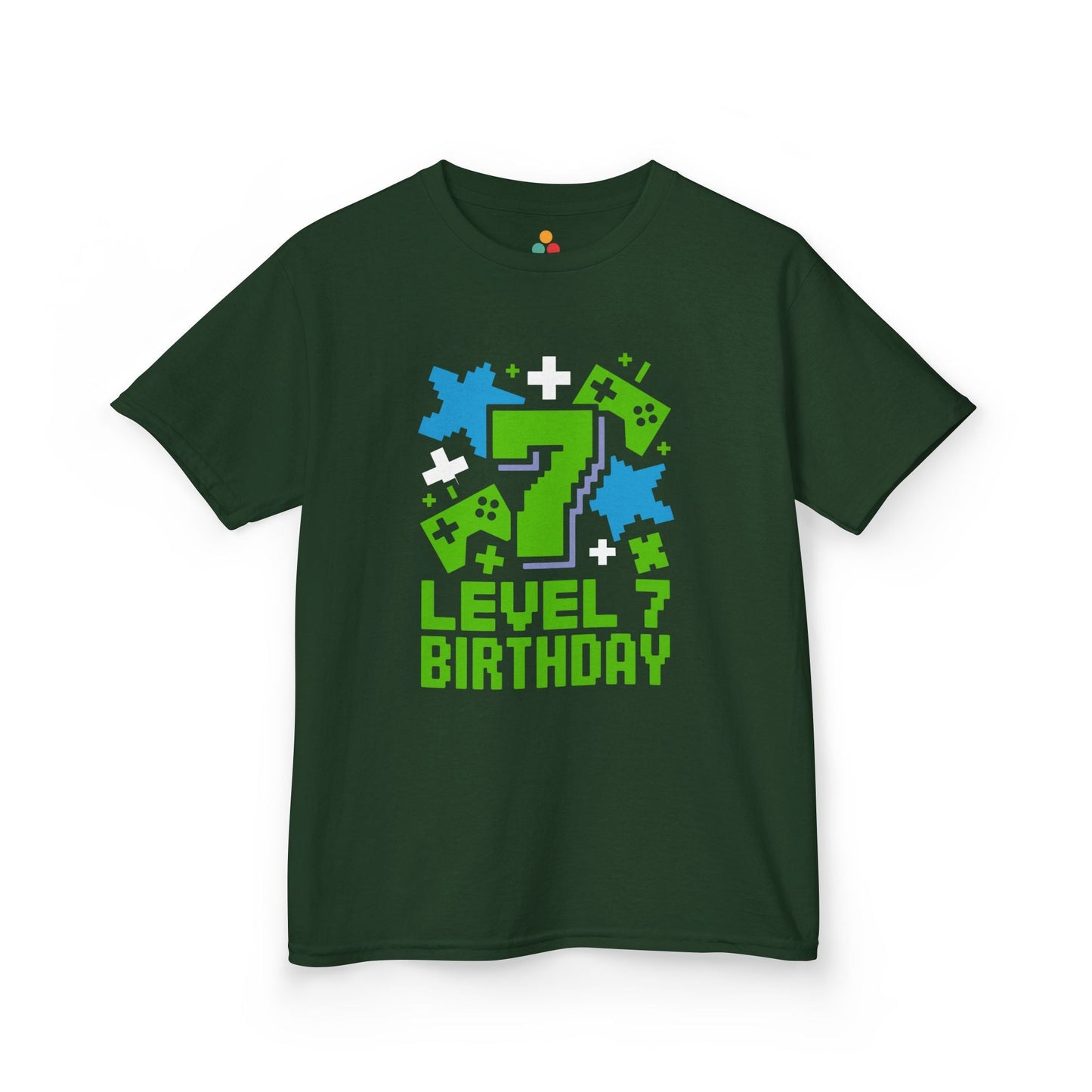 Level 7 Birthday Shirt — Pixel Game Controller 7th Birthday T-Shirt for Kids TEEZOCA