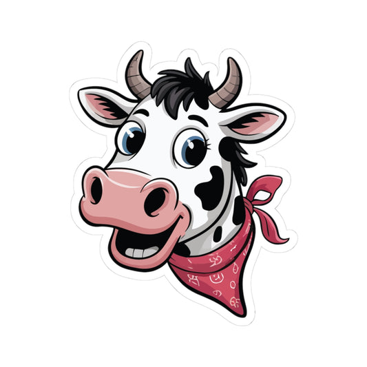TEEZOCA funny cow sticker cartoon cow bandana