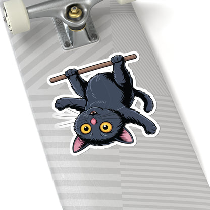 TEEZOCA funny hanging cat cartoon sticker