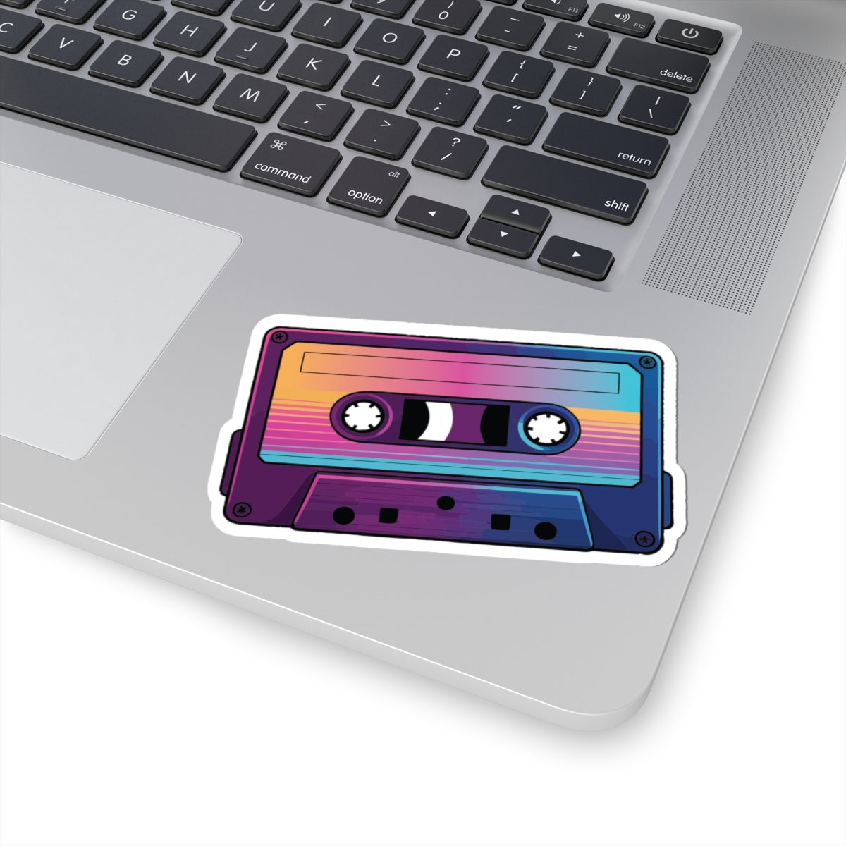 TEEZOCA retro neon cassette tape sticker colorful gradient design