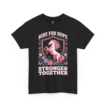 Ride for Hope Stronger Together Cancer Awareness Unisex T-shirt | TEEZOCA 