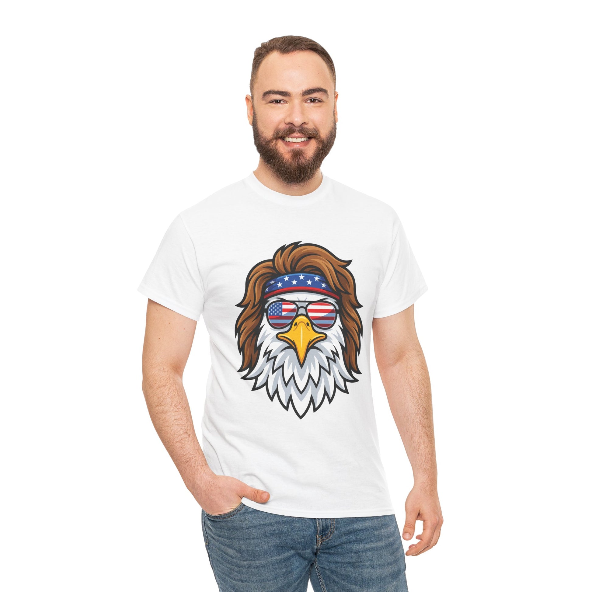 Patriotic Bald Eagle Mullet USA Flag Sunglasses T-Shirt – 4th of July 250th Anniversary Gift | TEEZOCA 