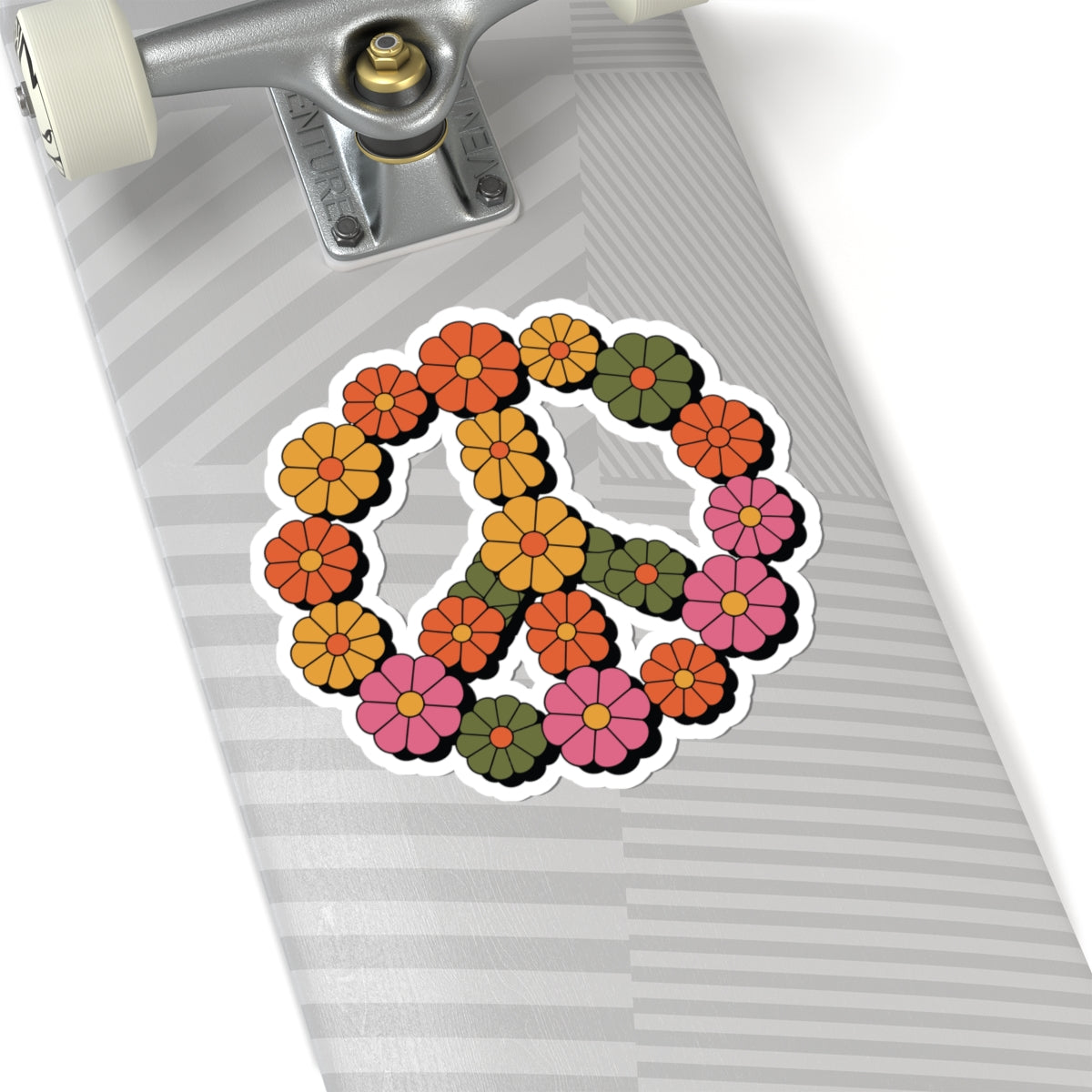 TEEZOCA retro flower peace sign sticker floral design