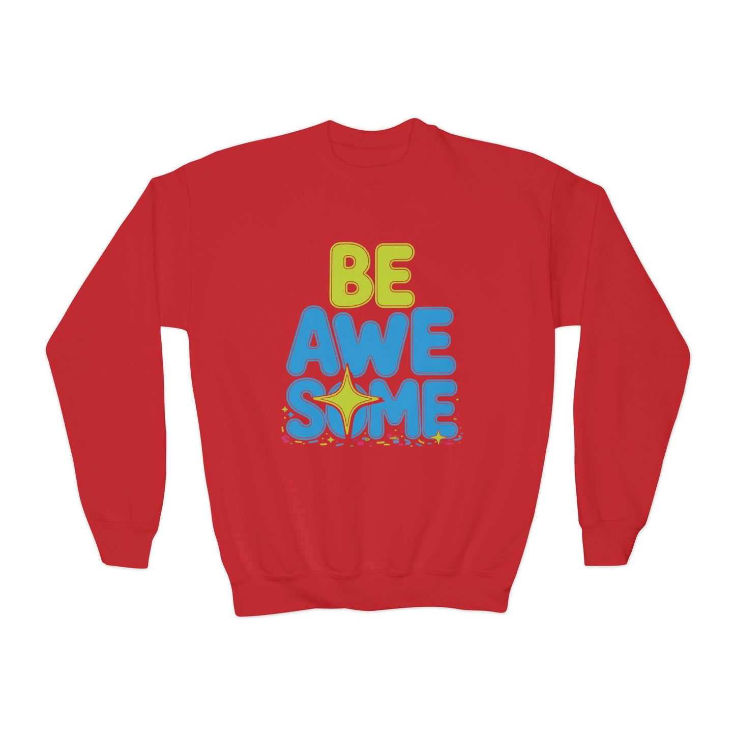 Be Awesome Youth Crewneck Sweatshirt — Positive Kids Graphic Pullover TEEZOCA