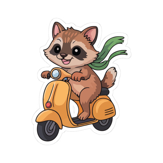 TEEZOCA raccoon scooter sticker playful animal riding scooter