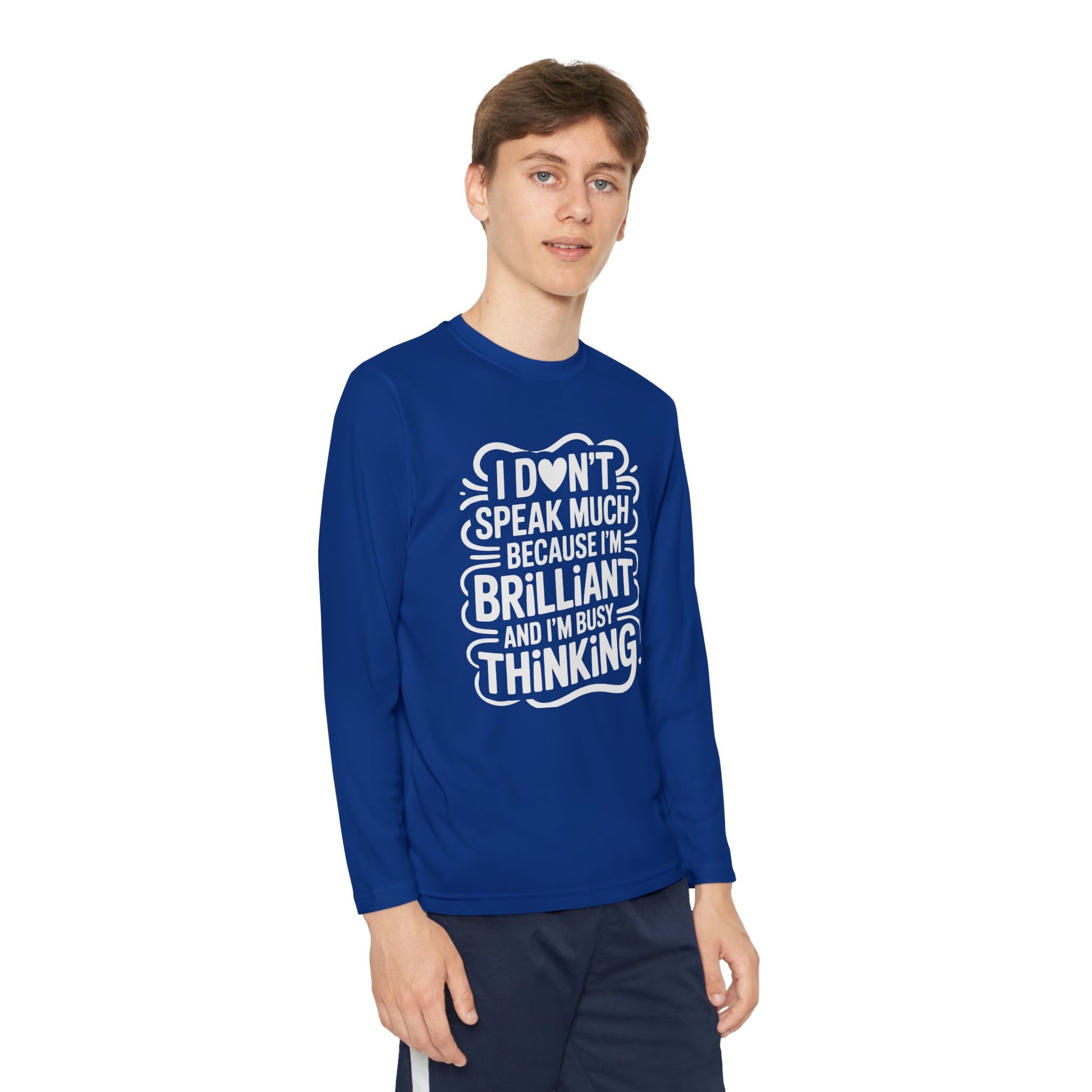 I Don’t Speak Much Because I’m Brilliant Kids Long Sleeve Shirt TEEZOCA