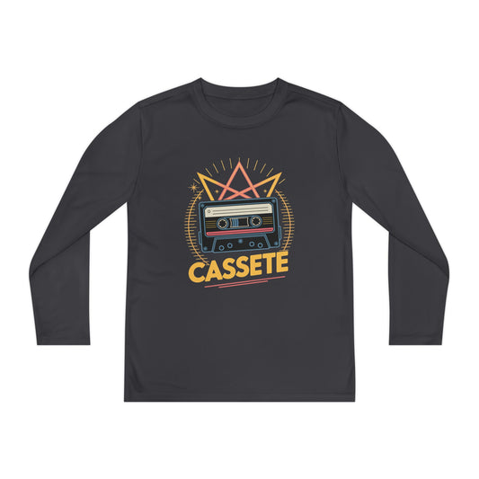 Youth Long Sleeve Tee — Retro Cassette Tape Graphic TEEZOCA