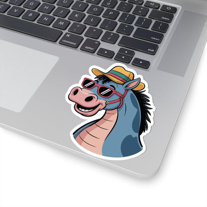 TEEZOCA cool horse sticker sunglasses cartoon
