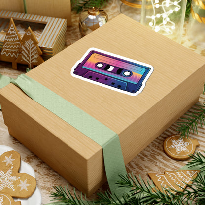 TEEZOCA aesthetic cassette sticker synthwave gradient tape graphic