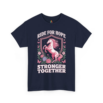 Ride for Hope Stronger Together Cancer Awareness Unisex T-shirt | TEEZOCA 