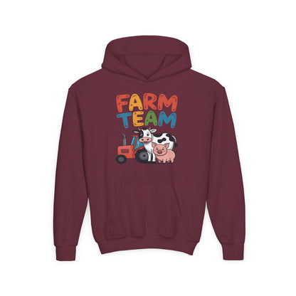 Farm Team Kids Hoodie – Cute Farm Animals Design | TEEZOCA 