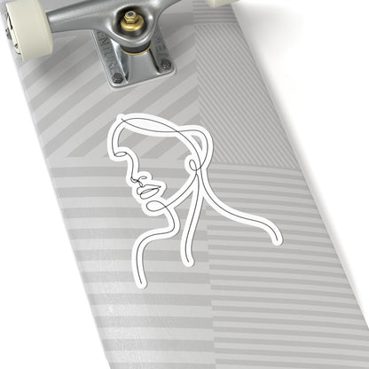 TEEZOCA minimalist one line face sticker continuous line art portrait