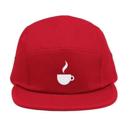 Coffee Cup Embroidered 5-Panel Cap TEEZOCA