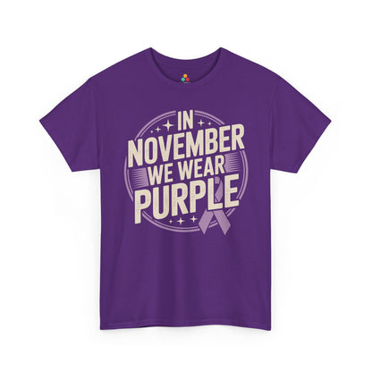 In November We Wear Purple Unisex T-shirt Alzheimer's Support | TEEZOCA 