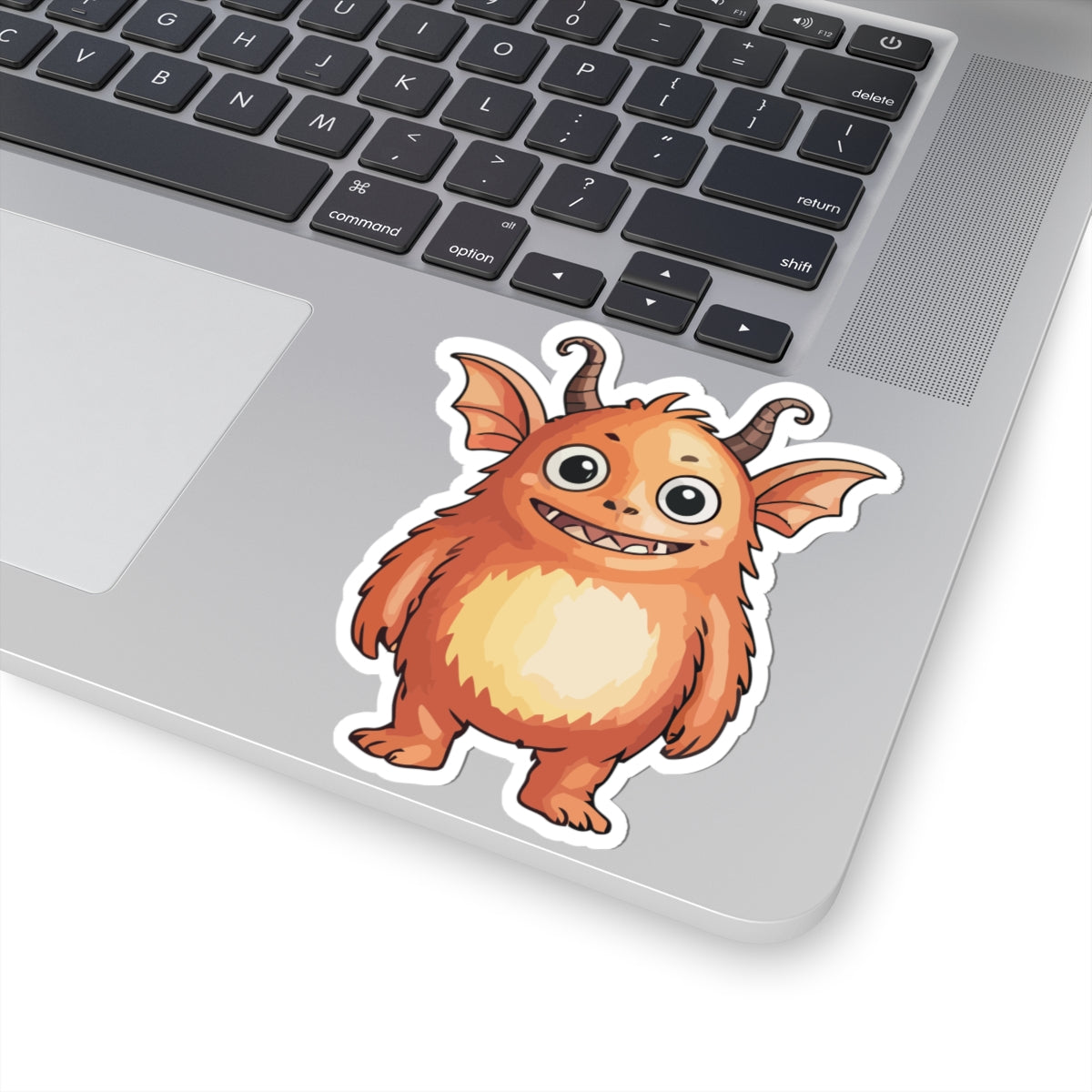 TEEZOCA cute orange monster sticker smiling
