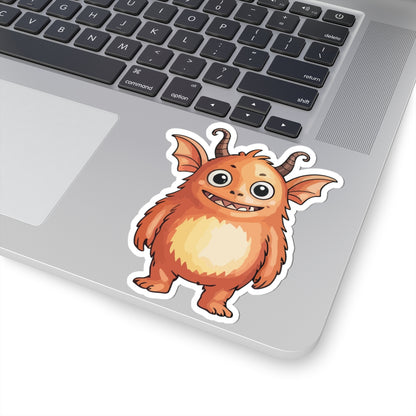 TEEZOCA cute orange monster sticker smiling