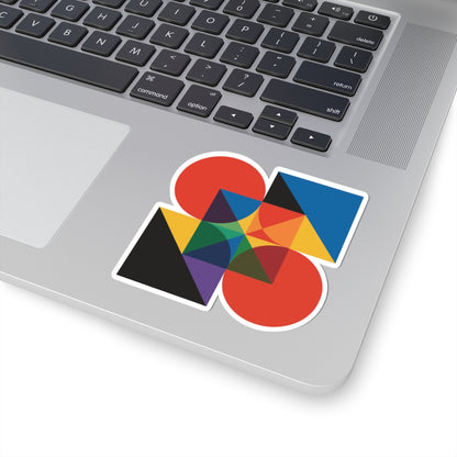 TEEZOCA modern geometric art sticker bold circles and triangles