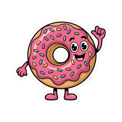 TEEZOCA cute pink donut sticker cartoon donut with sprinkles