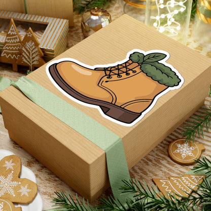 TEEZOCA warm fall boot sticker featuring nature and cozy vibes