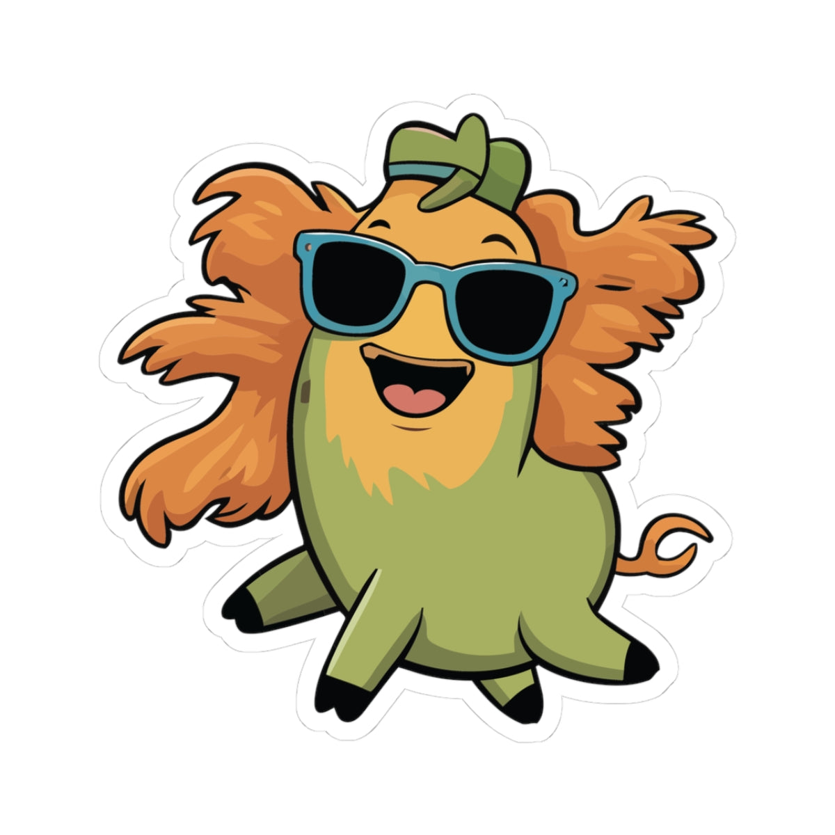 TEEZOCA cool lion sticker cartoon lion sunglasses