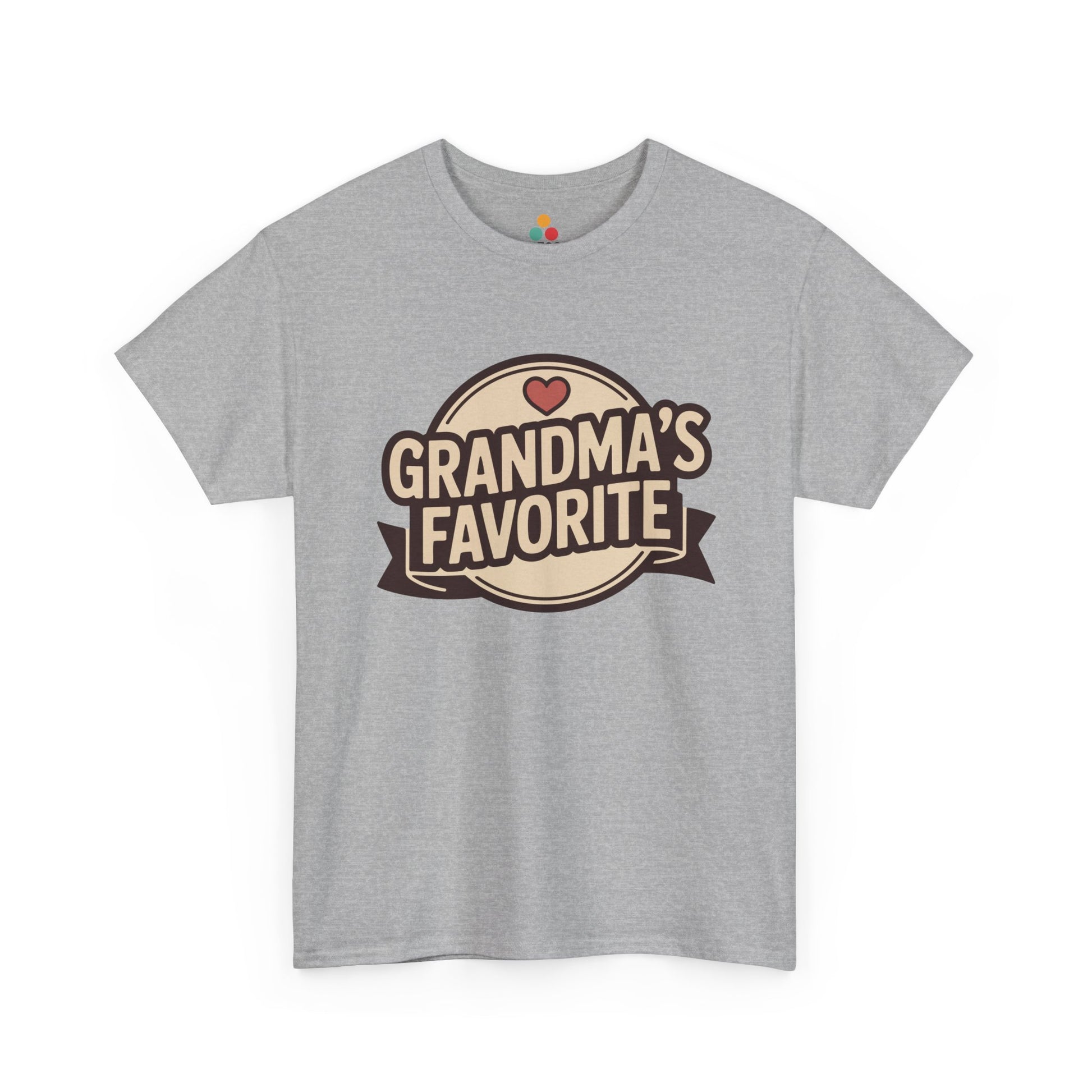TEEZOCA gray “Grandma’s Favorite” family tee shown flat.