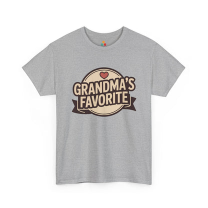 TEEZOCA gray “Grandma’s Favorite” family tee shown flat.
