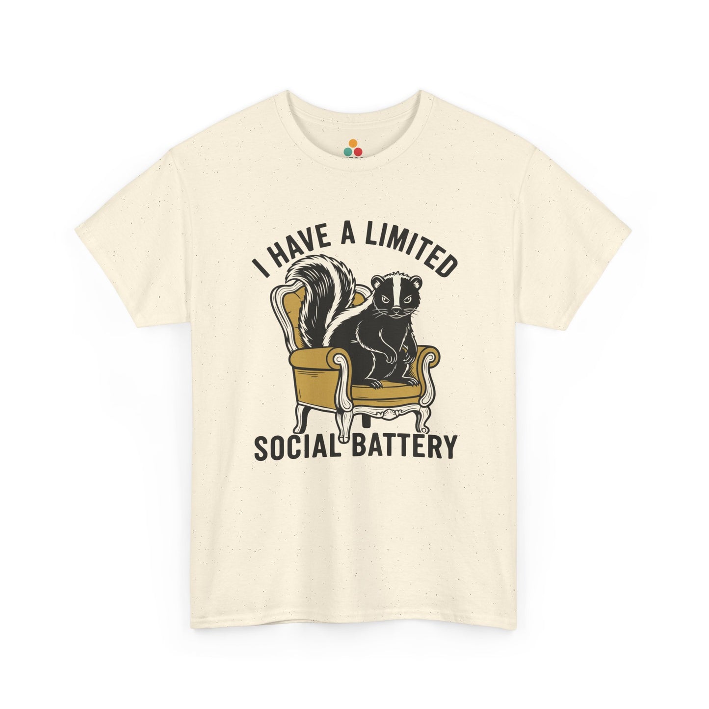 Skunk Social Battery Graphic T-Shirt - "I Have a Limited Social Battery" Funny Introvert Tee | TEEZOCA 