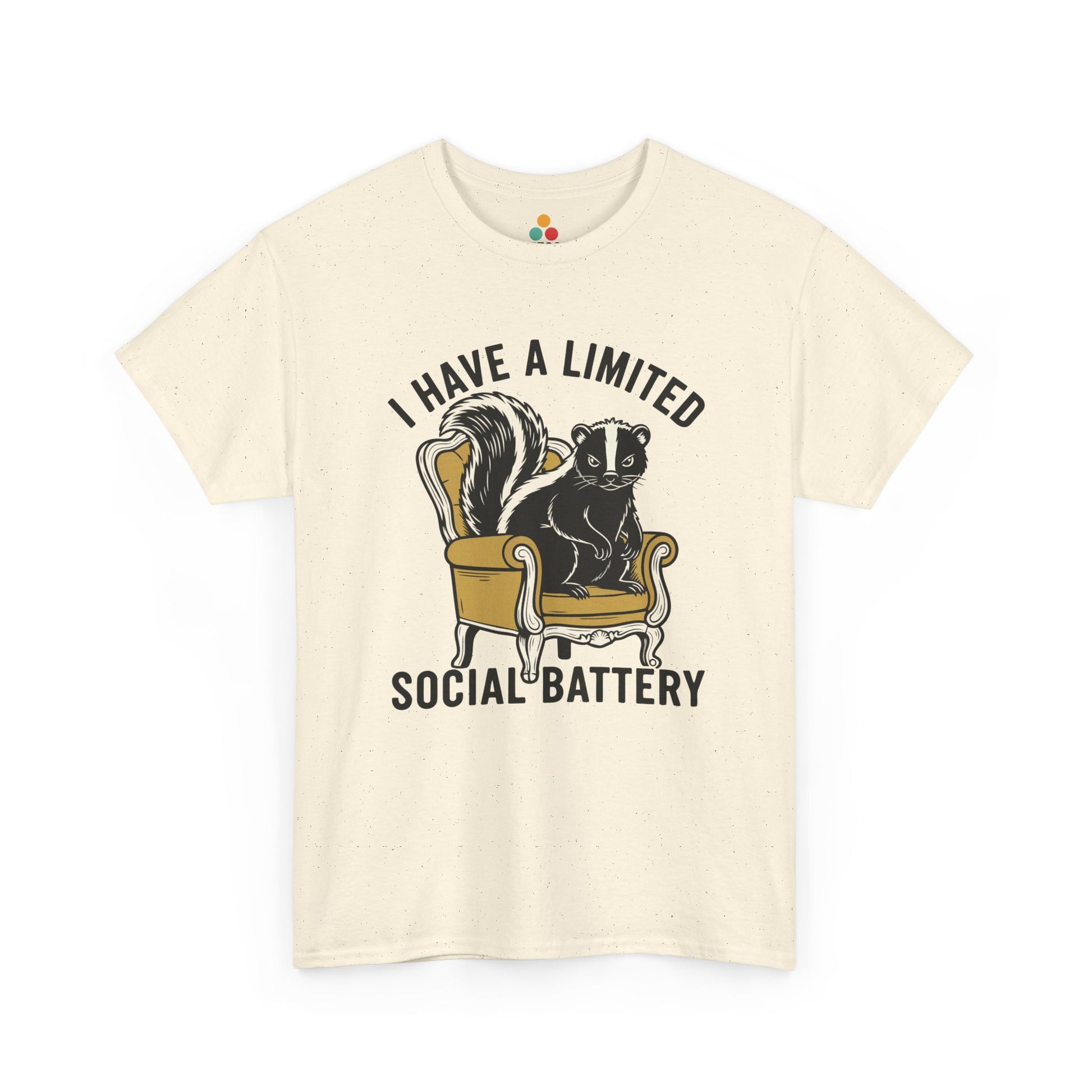 Skunk Social Battery Graphic T-Shirt - "I Have a Limited Social Battery" Funny Introvert Tee | TEEZOCA 