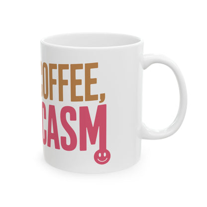 TEEZOCA sarcastic coffee lover mug with playful lettering