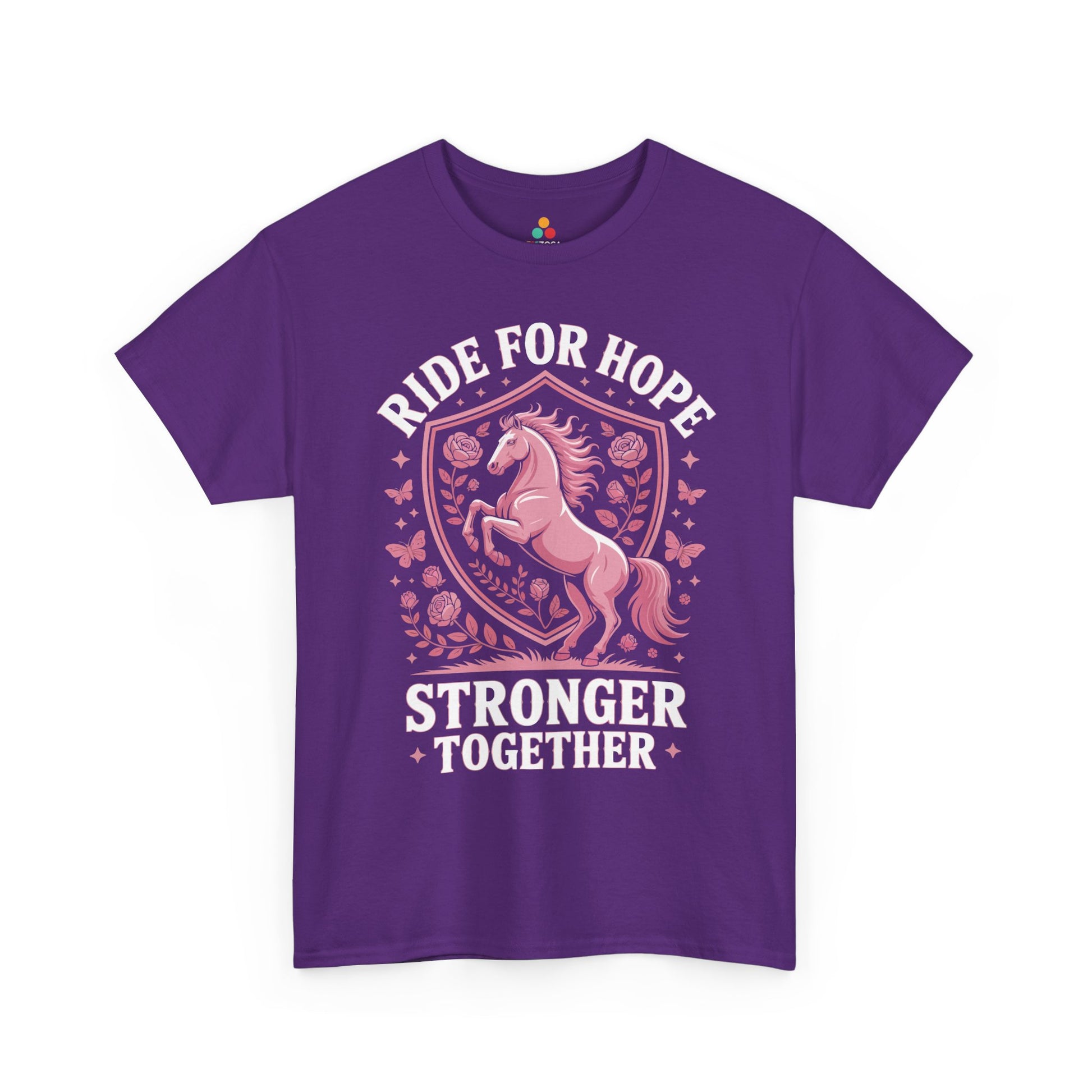 Ride for Hope Stronger Together Breast Cancer Awareness Pink Ribbon Unisex T-shirt | TEEZOCA 