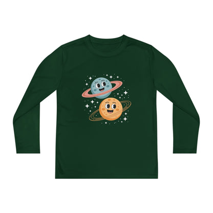 Kids Long Sleeve Tee — Cute Smiling Planets Space Shirt TEEZOCA