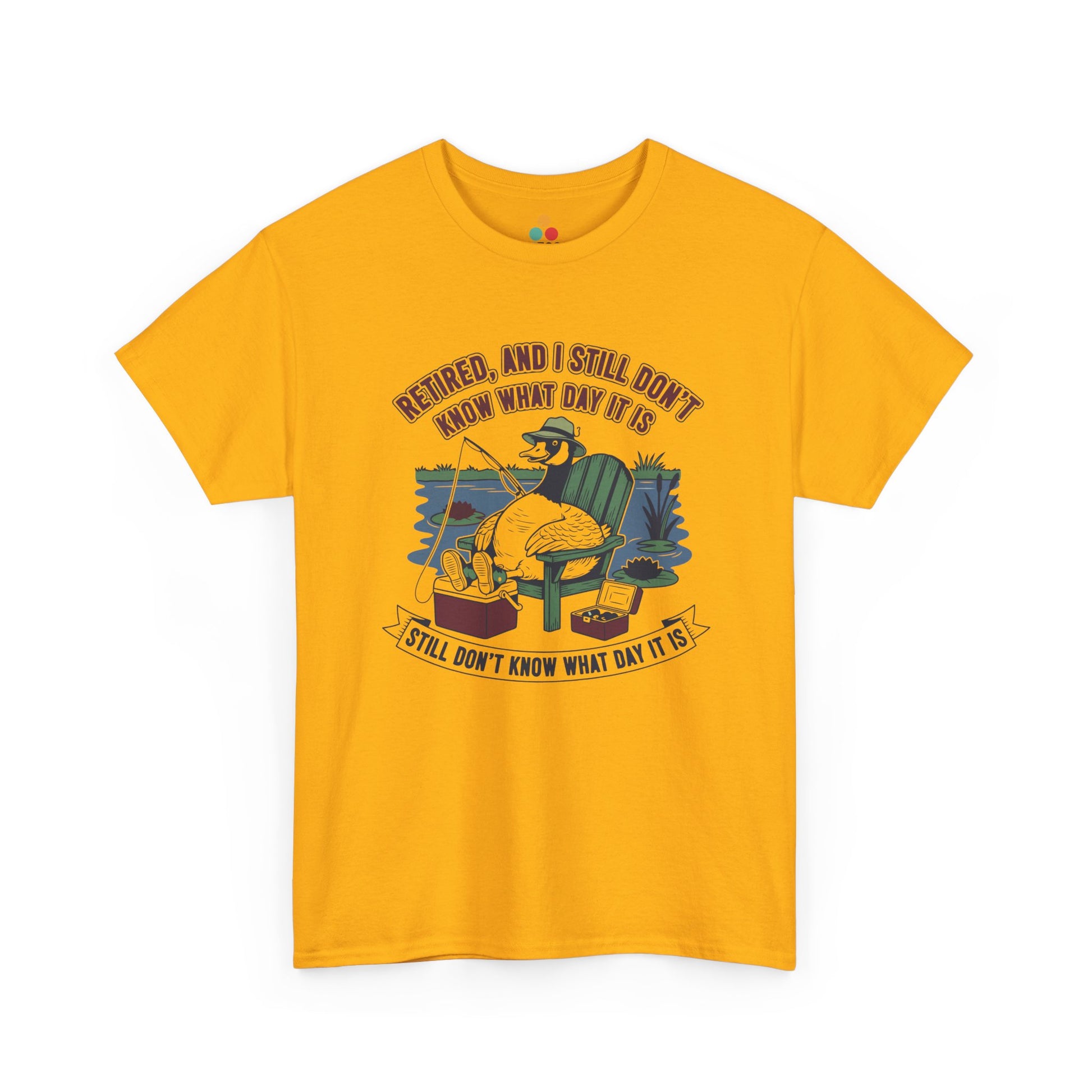 Retired Goose Fishing T‑Shirt – "Retired & Still Don't Know What Day It Is" Funny Retirement Tee | TEEZOCA 